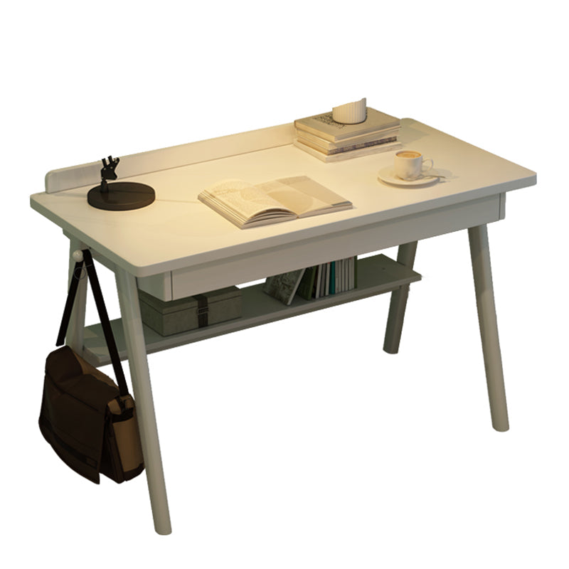 Scrivania scandinava in legno massiccio parsons scrivania per la scrittura a casa con scaffale