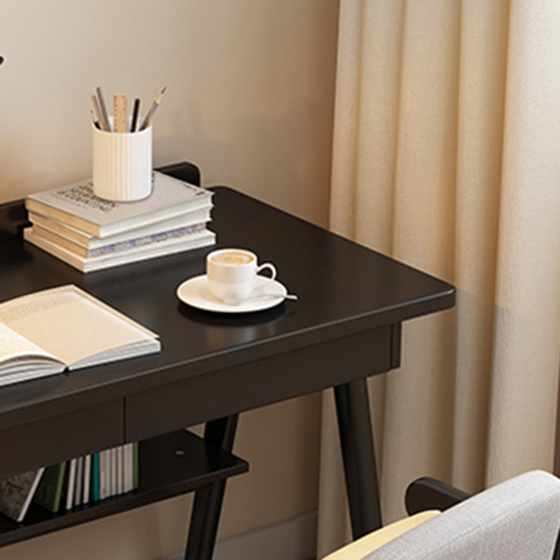 Scrivania scandinava in legno massiccio parsons scrivania per la scrittura a casa con scaffale