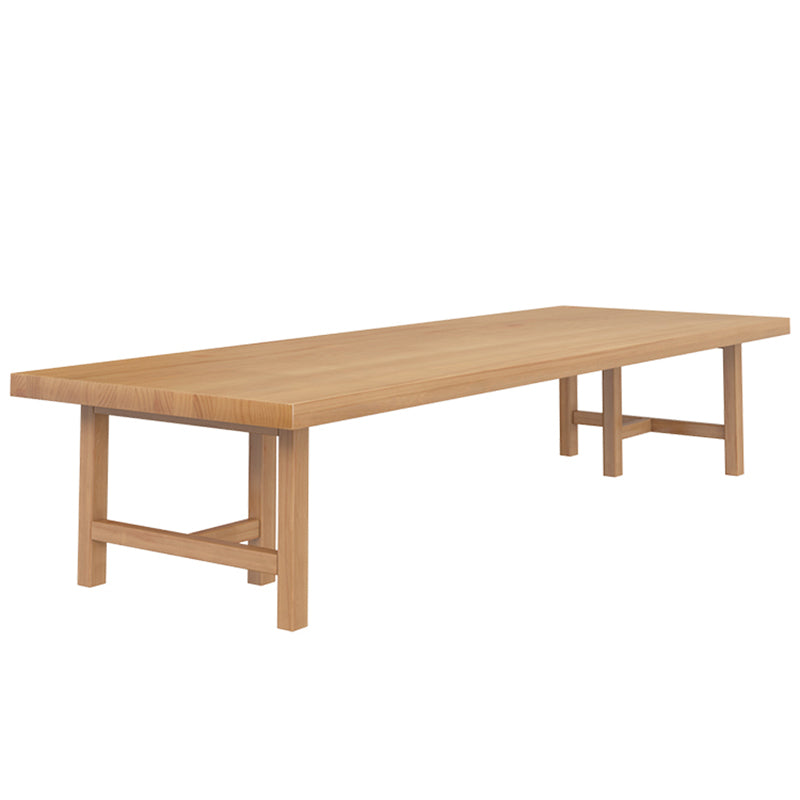 Modern Style Solid Wood Task Desk Rectangular Shape Office Desk with 6 Legs 141.7"L x 47.2"W x 29.5"H Clearhalo 'furn' 'furn_office_desk' 'Furniture' 'Office Desks' 'Office Furniture' 'office_desk' 7281859