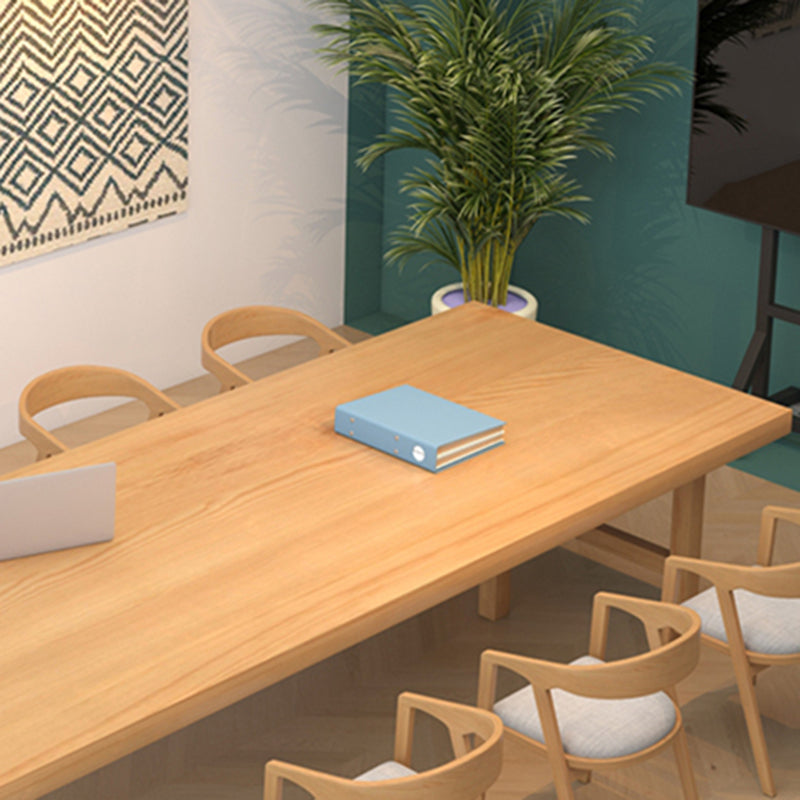 Modern Style Solid Wood Task Desk Rectangular Shape Office Desk with 6 Legs Clearhalo 'furn' 'furn_office_desk' 'Furniture' 'Office Desks' 'Office Furniture' 'office_desk' 7281860