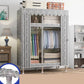 Freestanding Metal Frame Wardrobe Modern Removable Wardrobe with Legs 41"L x 18"W x 67"H Light Gray Clearhalo 'Armoires & Wardrobes' 'armoires_wardrobes' 'Bedroom Furniture' 'furn' 'furn_armoires_wardrobes' 'Furniture' 7281927
