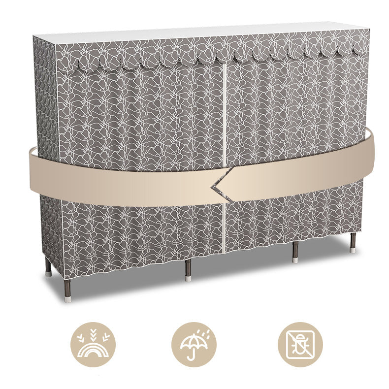 Freestanding Metal Frame Wardrobe Modern Removable Wardrobe with Legs Clearhalo 'Armoires & Wardrobes' 'armoires_wardrobes' 'Bedroom Furniture' 'furn' 'furn_armoires_wardrobes' 'Furniture' 7281928