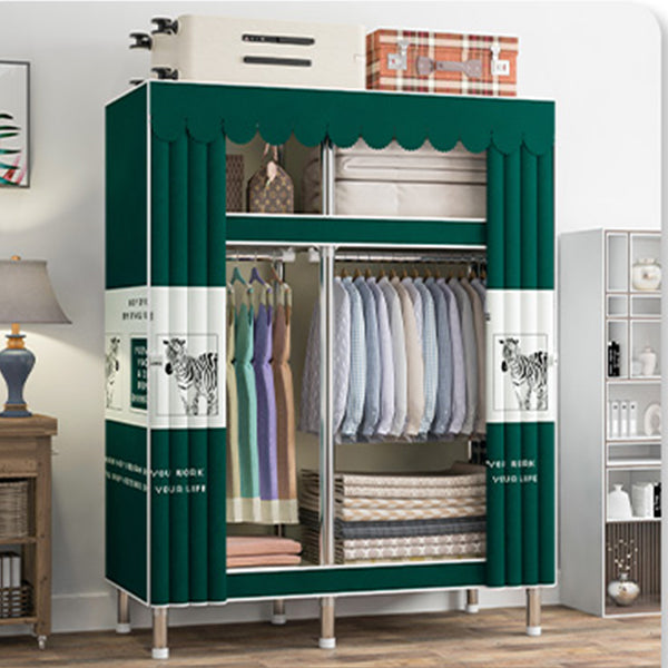 Freestanding Metal Frame Wardrobe Modern Removable Wardrobe with Legs Clearhalo 'Armoires & Wardrobes' 'armoires_wardrobes' 'Bedroom Furniture' 'furn' 'furn_armoires_wardrobes' 'Furniture' 7281933