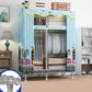 Freestanding Metal Frame Wardrobe Modern Removable Wardrobe with Legs 41"L x 18"W x 67"H Light Blue Clearhalo 'Armoires & Wardrobes' 'armoires_wardrobes' 'Bedroom Furniture' 'furn' 'furn_armoires_wardrobes' 'Furniture' 7281936