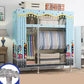 Freestanding Metal Frame Wardrobe Modern Removable Wardrobe with Legs 51"L x 18"W x 67"H Light Blue Clearhalo 'Armoires & Wardrobes' 'armoires_wardrobes' 'Bedroom Furniture' 'furn' 'furn_armoires_wardrobes' 'Furniture' 7281937