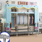 Freestanding Metal Frame Wardrobe Modern Removable Wardrobe with Legs 59"L x 18"W x 67"H Light Blue Clearhalo 'Armoires & Wardrobes' 'armoires_wardrobes' 'Bedroom Furniture' 'furn' 'furn_armoires_wardrobes' 'Furniture' 7281938