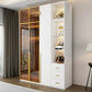 Modern Freestanding Wardrobe Wood Frame Wardrobe with Tempered Glass Doors