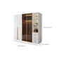 Modern Freestanding Wardrobe Wood Frame Wardrobe with Tempered Glass Doors