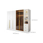 Modern Freestanding Wardrobe Wood Frame Wardrobe with Tempered Glass Doors