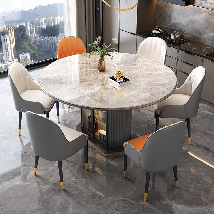 Tavolo da pranzo moderno pieghevole in pietra con armadietti per sala da pranzo