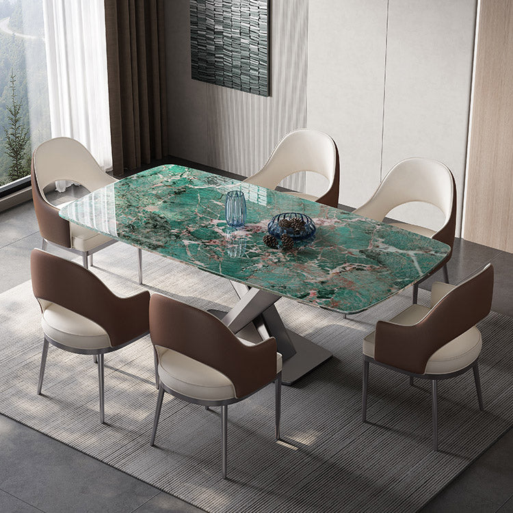 Contemporary Rectangle Dining Room Table Pedestal Dining Table