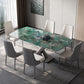 Contemporary Rectangle Dining Room Table Pedestal Dining Table
