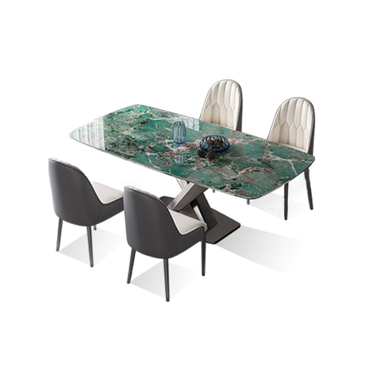 Contemporary Rectangle Dining Room Table Pedestal Dining Table