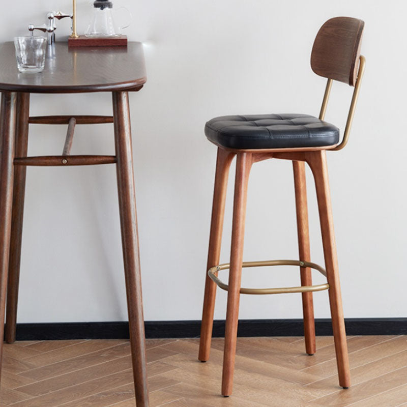 Industrial Style Wood Counter Chair Footrest Counter Stool for Living Room Clearhalo 'Bar Furniture' 'Bar Stools' 'bar_stools' 'furn' 'furn_bar_stools' 'Furniture' 'Kitchen & Dining Furniture' 7282312