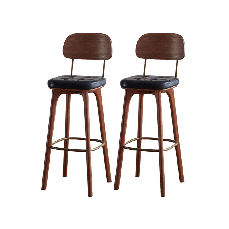 Industrial Style Wood Counter Chair Footrest Counter Stool for Living Room Black 2 Piece Set Clearhalo 'Bar Furniture' 'Bar Stools' 'bar_stools' 'furn' 'furn_bar_stools' 'Furniture' 'Kitchen & Dining Furniture' 7282314
