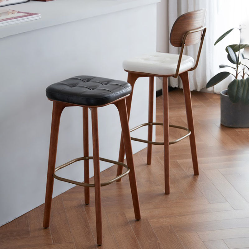 Industrial Style Wood Counter Chair Footrest Counter Stool for Living Room Clearhalo 'Bar Furniture' 'Bar Stools' 'bar_stools' 'furn' 'furn_bar_stools' 'Furniture' 'Kitchen & Dining Furniture' 7282315