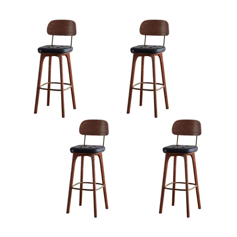 Industrial Style Wood Counter Chair Footrest Counter Stool for Living Room Black 4 Piece Set Clearhalo 'Bar Furniture' 'Bar Stools' 'bar_stools' 'furn' 'furn_bar_stools' 'Furniture' 'Kitchen & Dining Furniture' 7282316