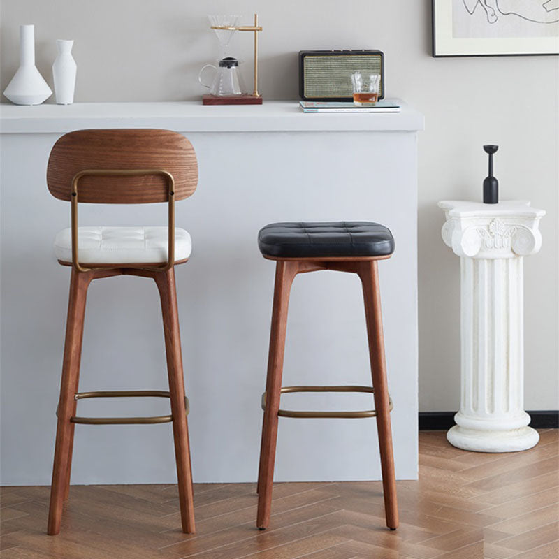 Industrial Style Wood Counter Chair Footrest Counter Stool for Living Room Clearhalo 'Bar Furniture' 'Bar Stools' 'bar_stools' 'furn' 'furn_bar_stools' 'Furniture' 'Kitchen & Dining Furniture' 7282317