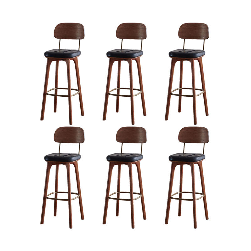Industrial Style Wood Counter Chair Footrest Counter Stool for Living Room Black 6 Piece Set Clearhalo 'Bar Furniture' 'Bar Stools' 'bar_stools' 'furn' 'furn_bar_stools' 'Furniture' 'Kitchen & Dining Furniture' 7282319