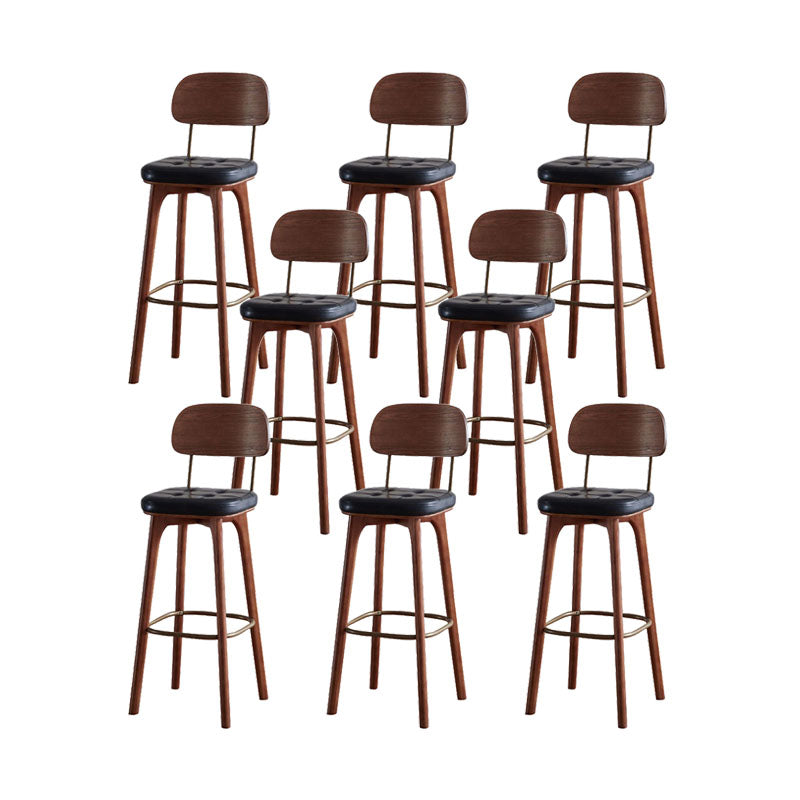 Industrial Style Wood Counter Chair Footrest Counter Stool for Living Room Black 8 Piece Set Clearhalo 'Bar Furniture' 'Bar Stools' 'bar_stools' 'furn' 'furn_bar_stools' 'Furniture' 'Kitchen & Dining Furniture' 7282321