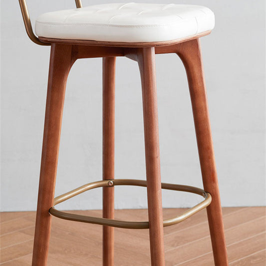 Industrial Style Wood Counter Chair Footrest Counter Stool for Living Room