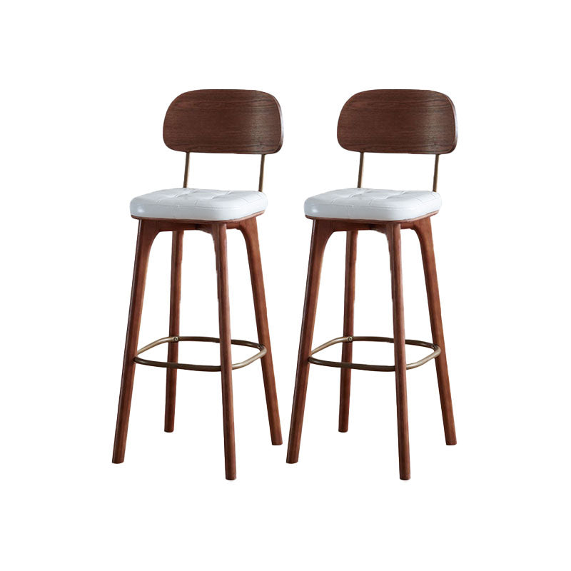 Industrial Style Wood Counter Chair Footrest Counter Stool for Living Room White 2 Piece Set Clearhalo 'Bar Furniture' 'Bar Stools' 'bar_stools' 'furn' 'furn_bar_stools' 'Furniture' 'Kitchen & Dining Furniture' 7282324