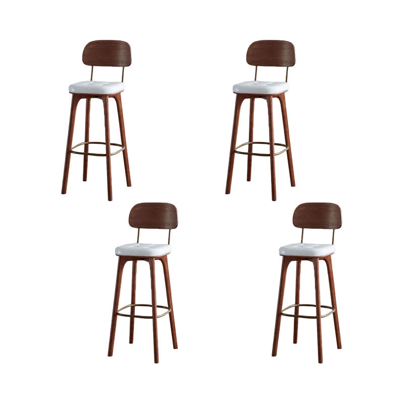 Industrial Style Wood Counter Chair Footrest Counter Stool for Living Room White 4 Piece Set Clearhalo 'Bar Furniture' 'Bar Stools' 'bar_stools' 'furn' 'furn_bar_stools' 'Furniture' 'Kitchen & Dining Furniture' 7282326