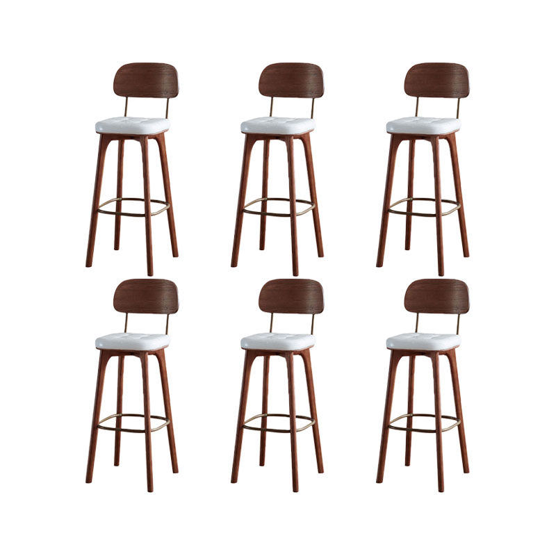 Industrial Style Wood Counter Chair Footrest Counter Stool for Living Room White 6 Piece Set Clearhalo 'Bar Furniture' 'Bar Stools' 'bar_stools' 'furn' 'furn_bar_stools' 'Furniture' 'Kitchen & Dining Furniture' 7282328