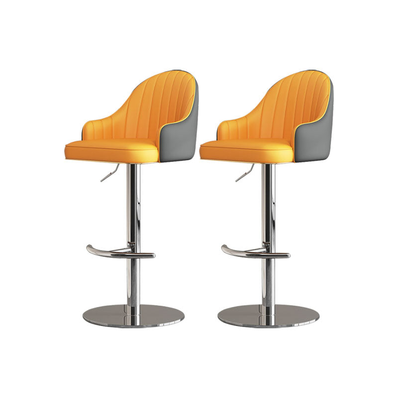 Tabouret de bar de patio à hauteur réglable pivotante tabouret de bar intérieur rembourré avec base chromée
