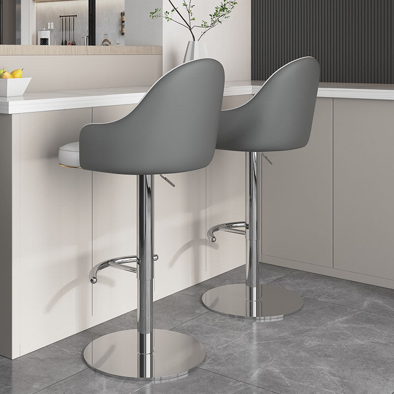 Tabouret de bar de patio à hauteur réglable pivotante tabouret de bar intérieur rembourré avec base chromée