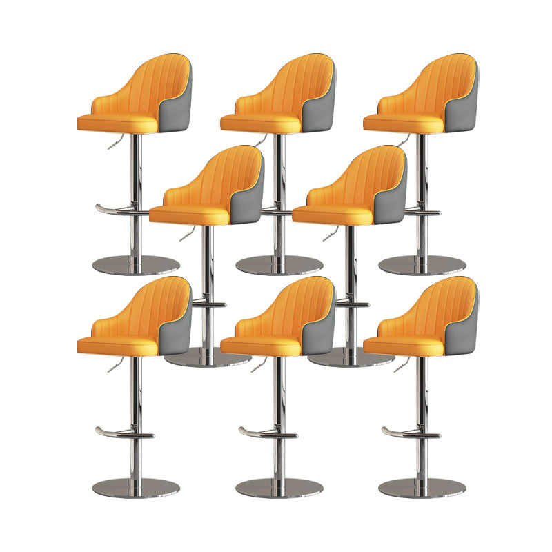 Tabouret de bar de patio à hauteur réglable pivotante tabouret de bar intérieur rembourré avec base chromée