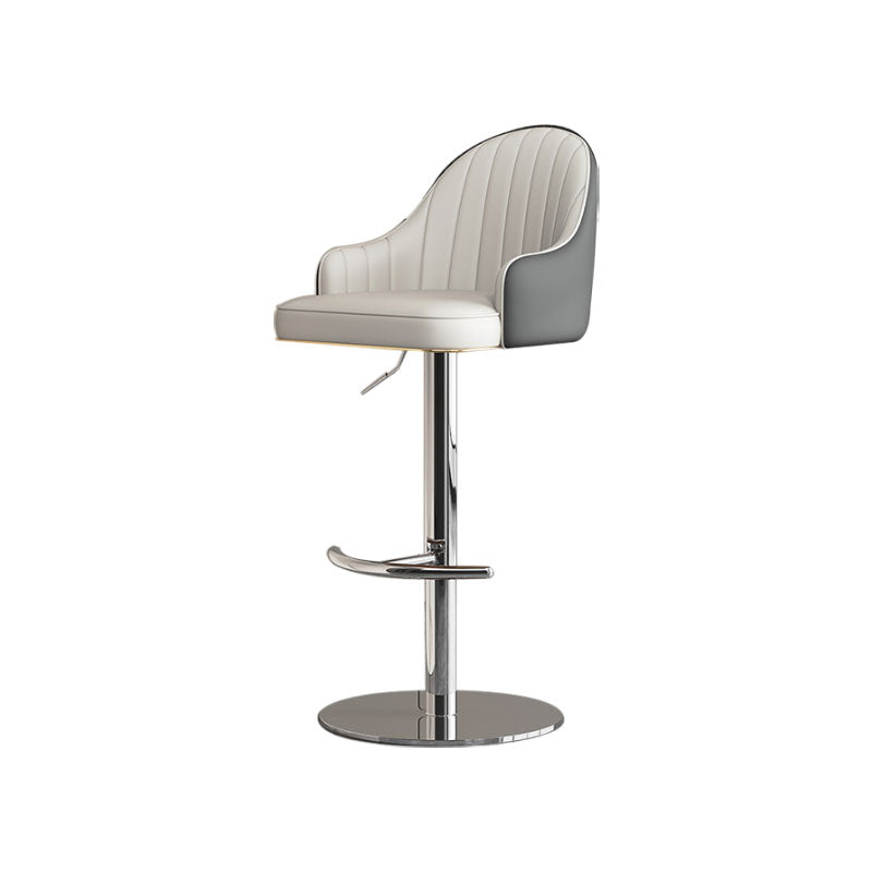 Tabouret de bar de patio à hauteur réglable pivotante tabouret de bar intérieur rembourré avec base chromée