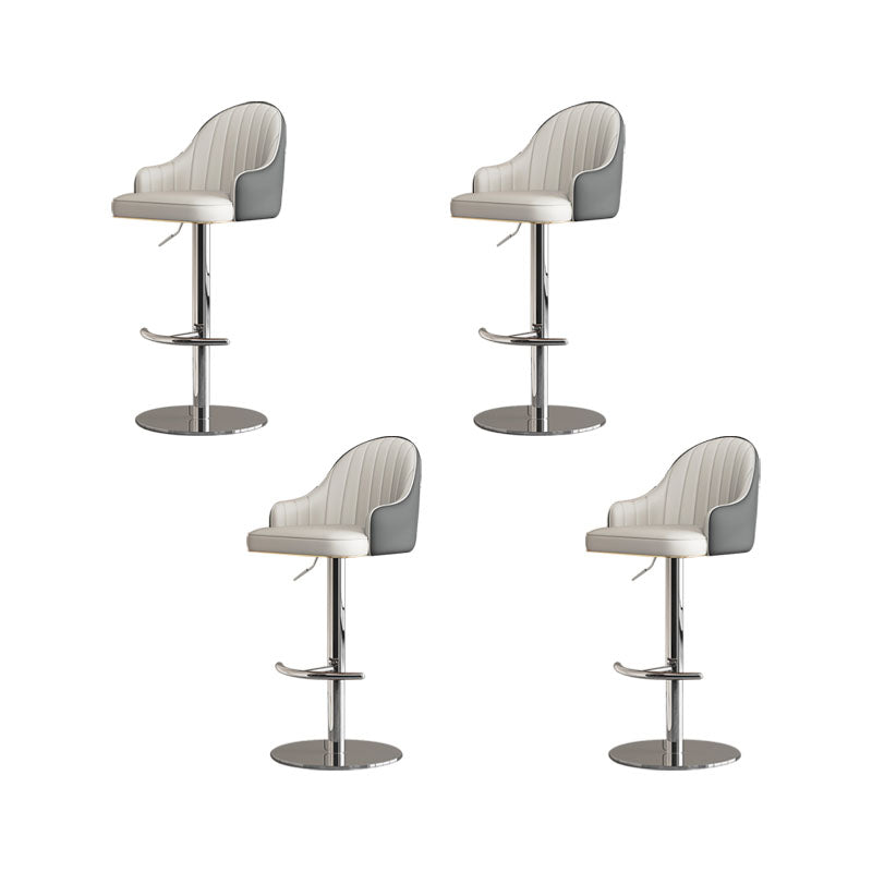 Tabouret de bar de patio à hauteur réglable pivotante tabouret de bar intérieur rembourré avec base chromée