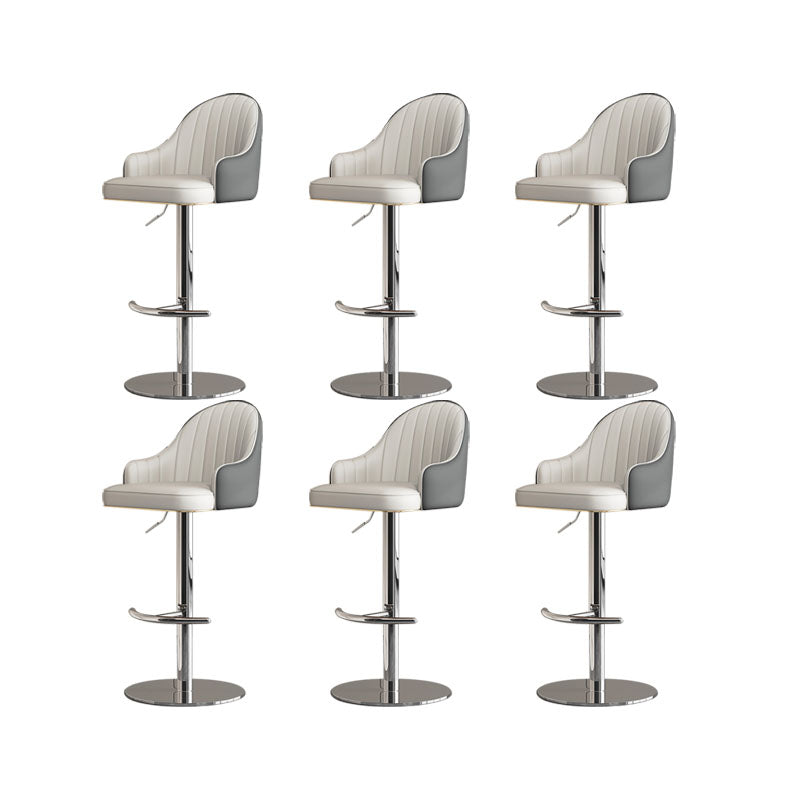 Tabouret de bar de patio à hauteur réglable pivotante tabouret de bar intérieur rembourré avec base chromée