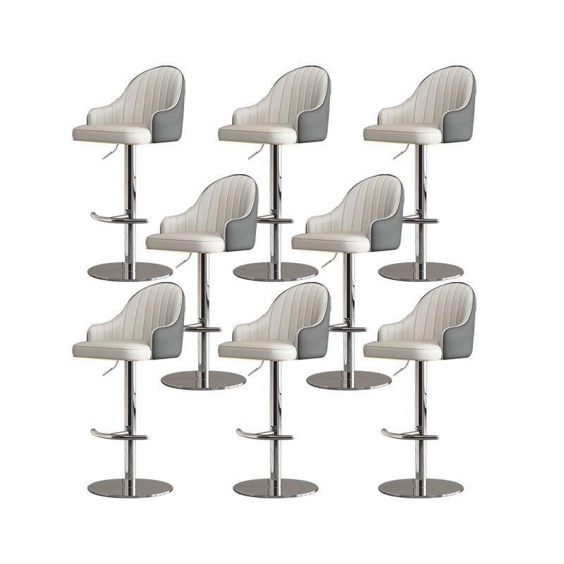 Tabouret de bar de patio à hauteur réglable pivotante tabouret de bar intérieur rembourré avec base chromée