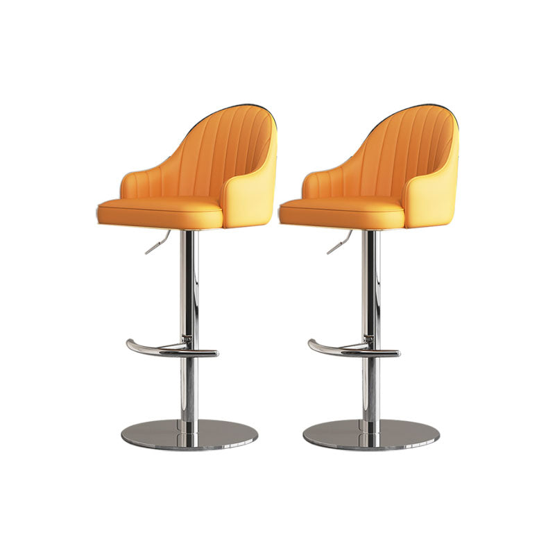 Tabouret de bar de patio à hauteur réglable pivotante tabouret de bar intérieur rembourré avec base chromée