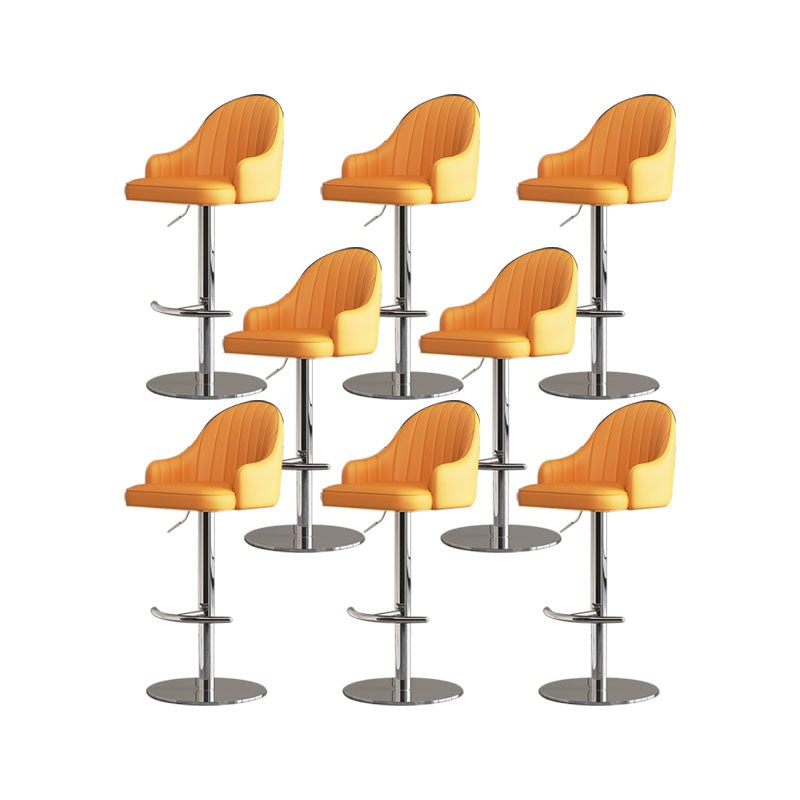 Tabouret de bar de patio à hauteur réglable pivotante tabouret de bar intérieur rembourré avec base chromée