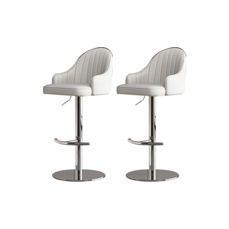 Tabouret de bar de patio à hauteur réglable pivotante tabouret de bar intérieur rembourré avec base chromée