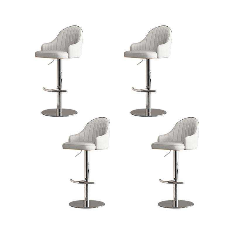 Tabouret de bar de patio à hauteur réglable pivotante tabouret de bar intérieur rembourré avec base chromée