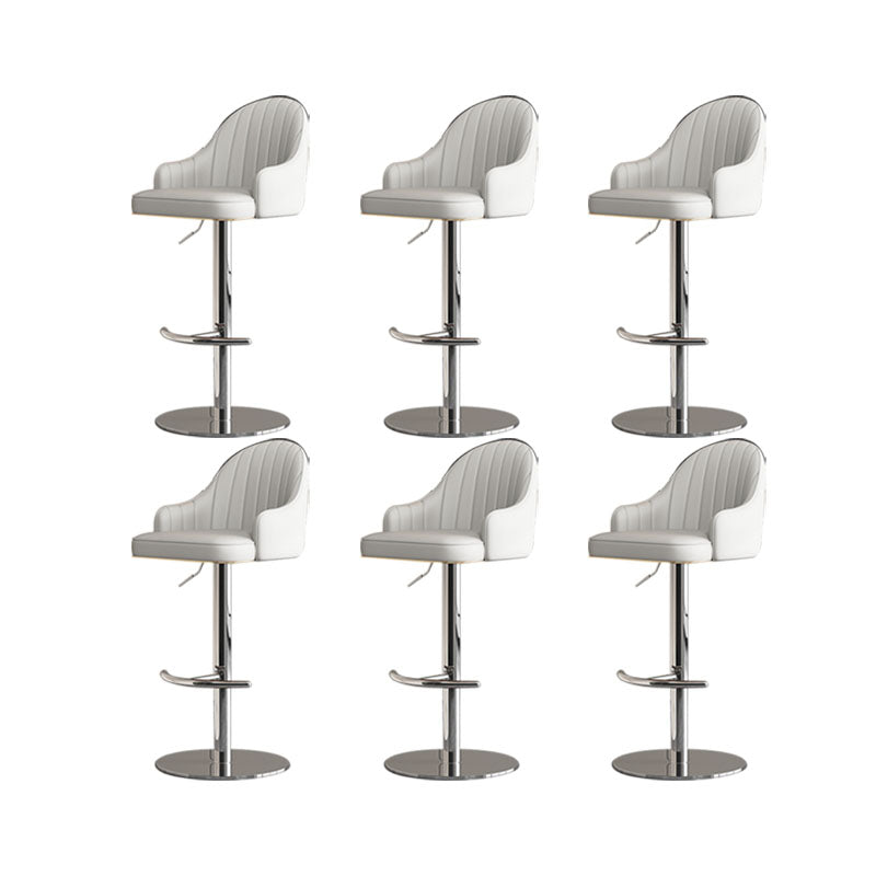 Tabouret de bar de patio à hauteur réglable pivotante tabouret de bar intérieur rembourré avec base chromée