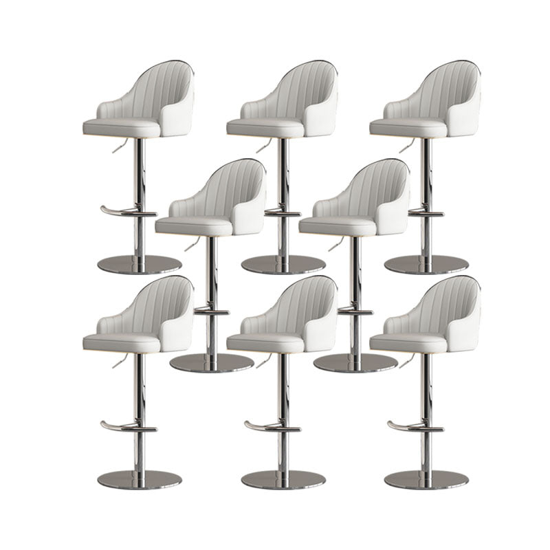 Tabouret de bar de patio à hauteur réglable pivotante tabouret de bar intérieur rembourré avec base chromée
