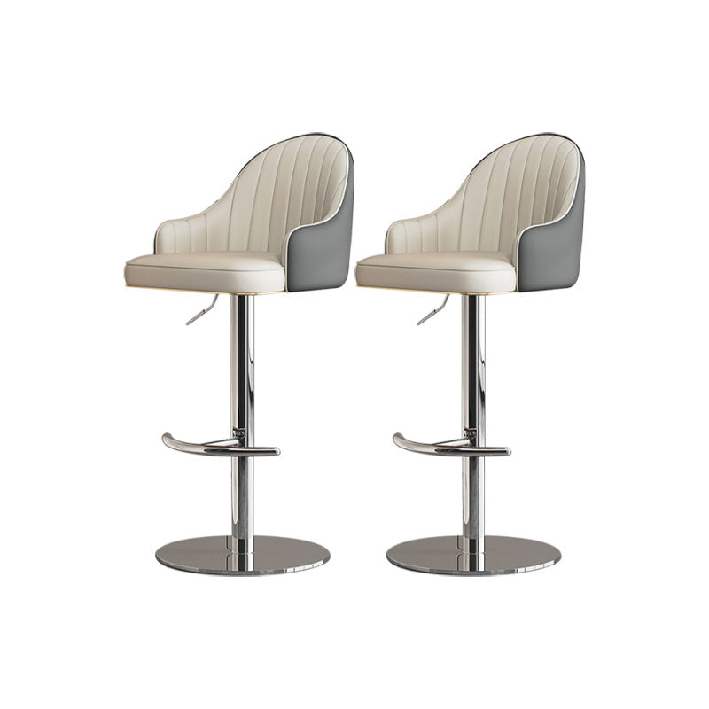 Tabouret de bar de patio à hauteur réglable pivotante tabouret de bar intérieur rembourré avec base chromée