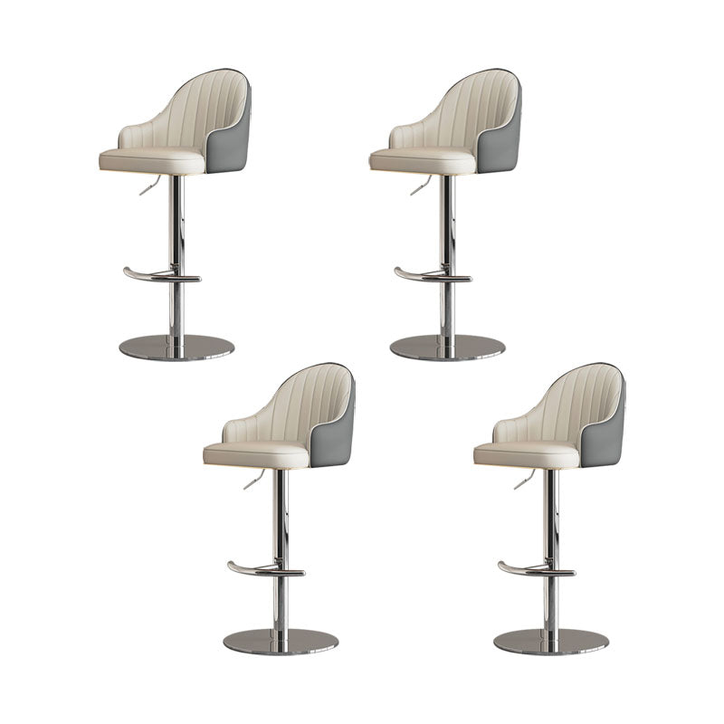 Tabouret de bar de patio à hauteur réglable pivotante tabouret de bar intérieur rembourré avec base chromée