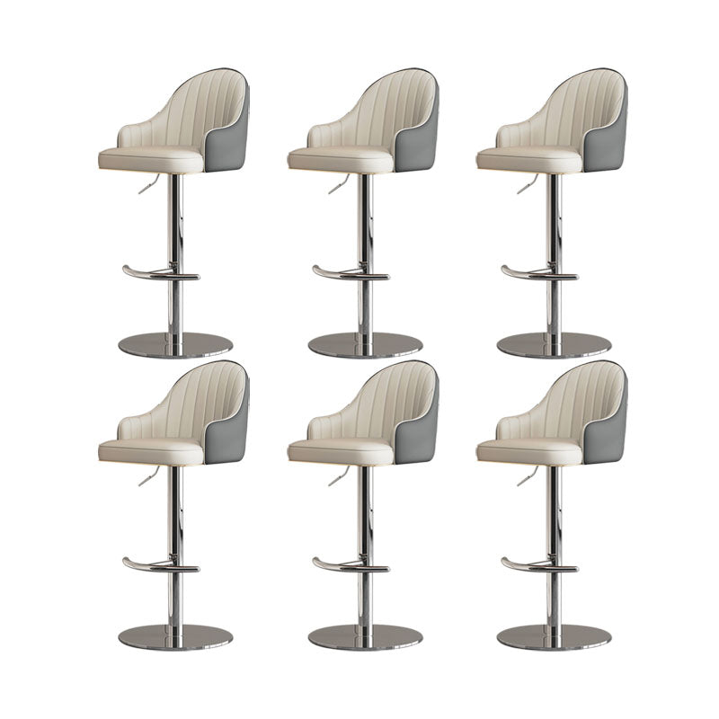 Tabouret de bar de patio à hauteur réglable pivotante tabouret de bar intérieur rembourré avec base chromée