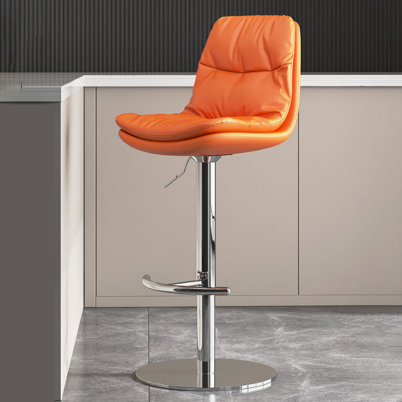 Taburetes de barra tapizados Tabres de barra de altura ajustable giratoria con base cromada