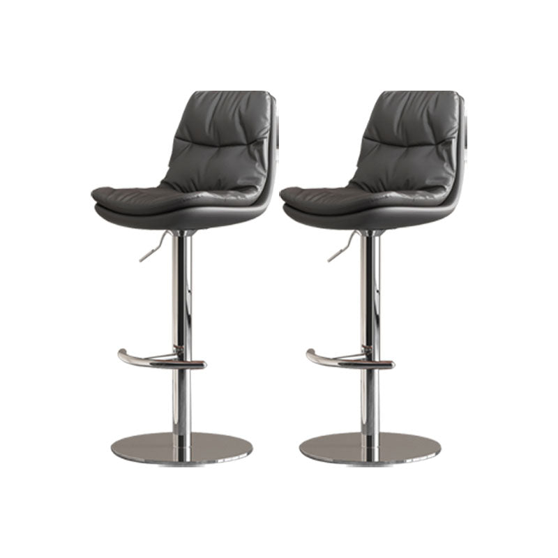 Taburetes de barra tapizados Tabres de barra de altura ajustable giratoria con base cromada