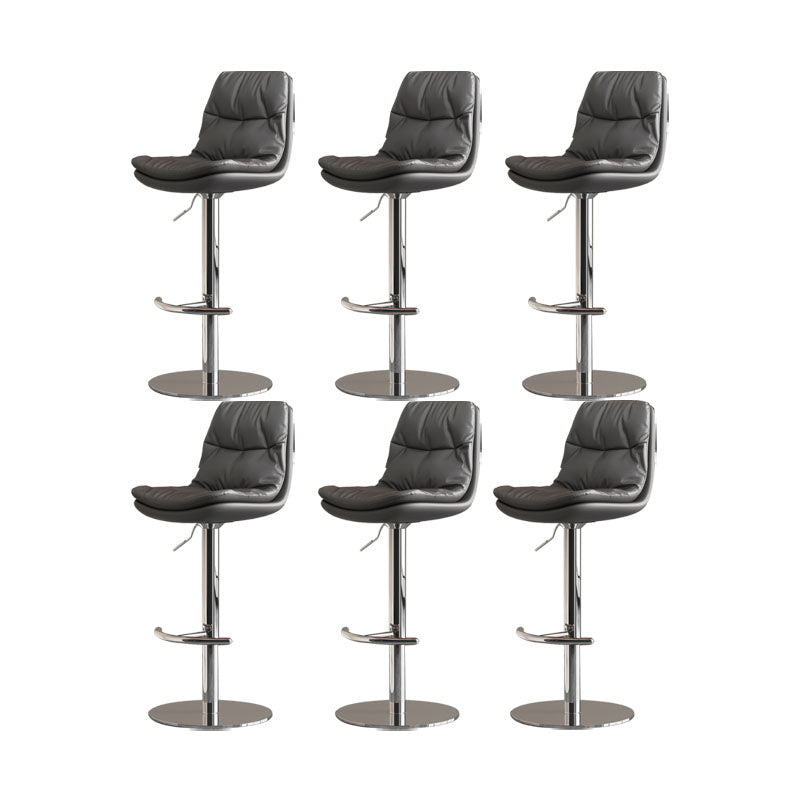 Taburetes de barra tapizados Tabres de barra de altura ajustable giratoria con base cromada