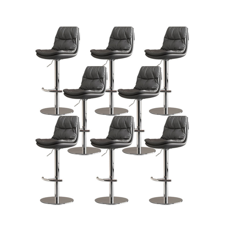 Taburetes de barra tapizados Tabres de barra de altura ajustable giratoria con base cromada