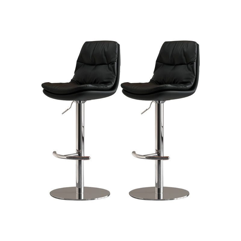 Taburetes de barra tapizados Tabres de barra de altura ajustable giratoria con base cromada