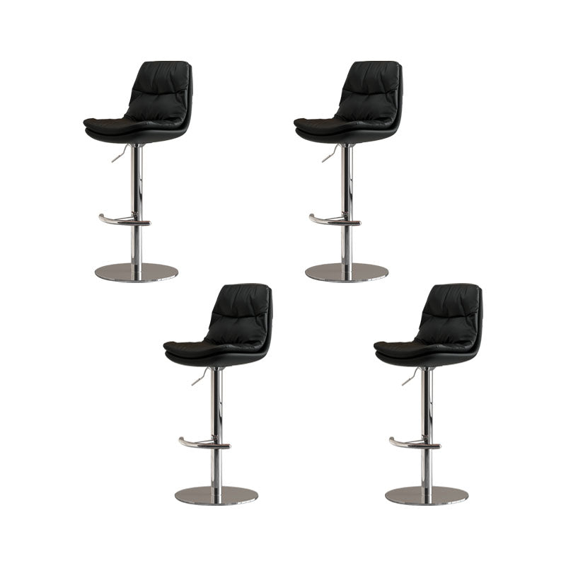 Taburetes de barra tapizados Tabres de barra de altura ajustable giratoria con base cromada
